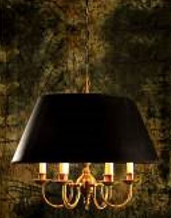 Brass and Metal Chandelier with 6 Lights