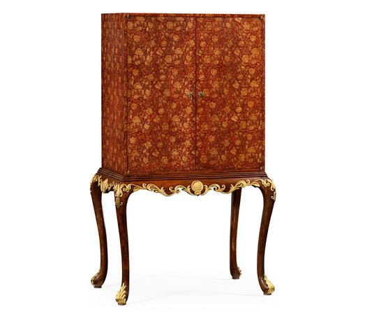 Red Chinoiserie Drinks Cabinet