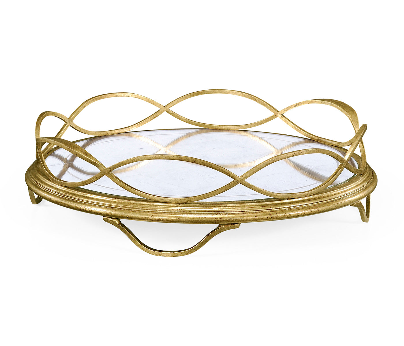 Églomisé & Gilded Circular Tray