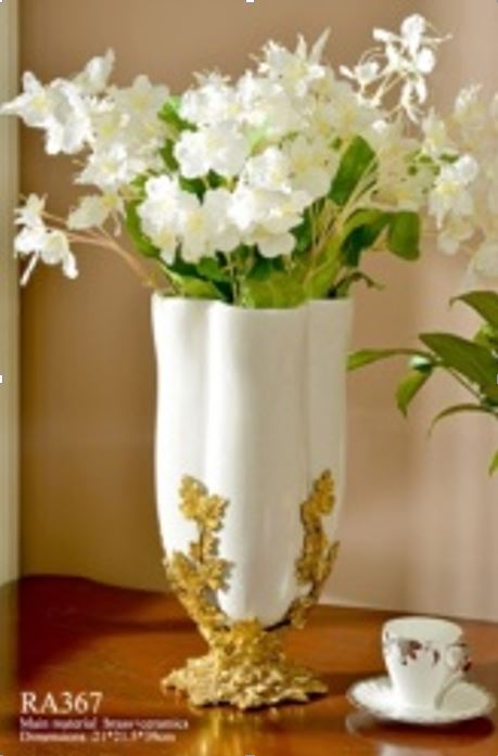 Brass & Porcelain Urn