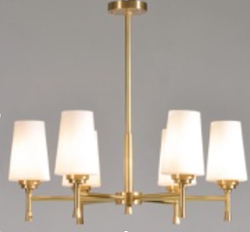 Brass Chandelier with 6 Lights