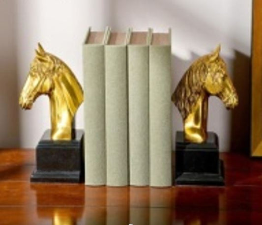Brass & Wood Bookends