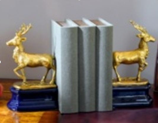 Brass & Porcelain Bookends