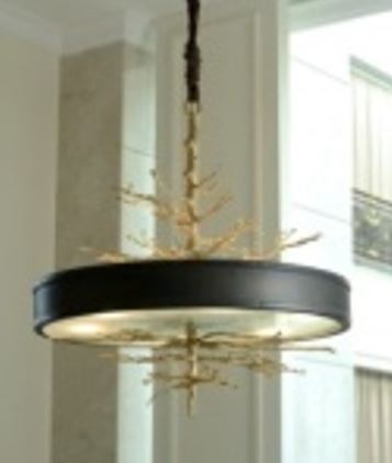 Brass and Glass Chandelier