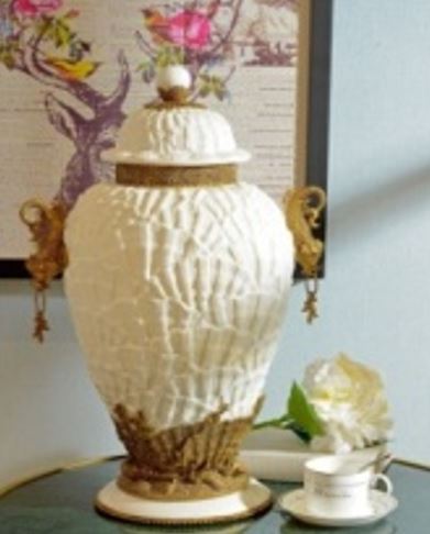 Brass and Porcelain Urn