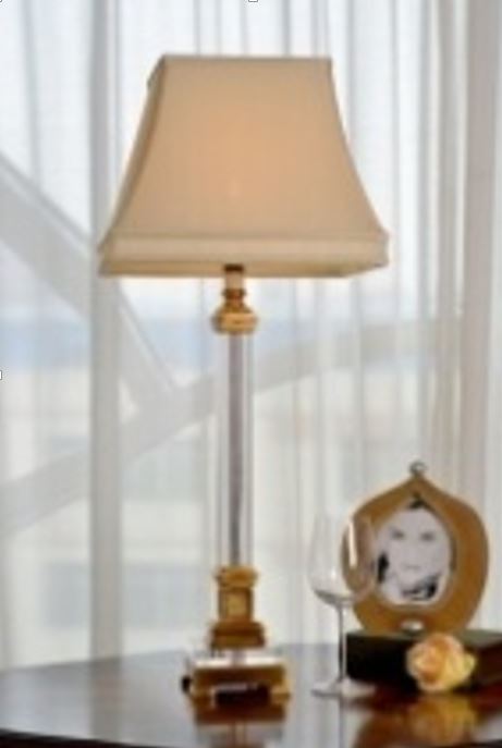 Brass & Crystal Table Lamp