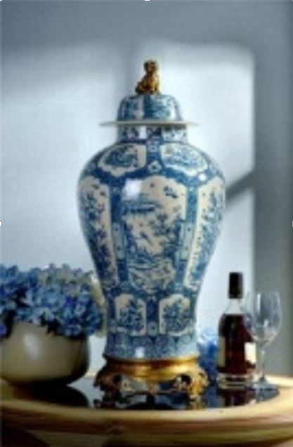 Brass & Porcelain Urn