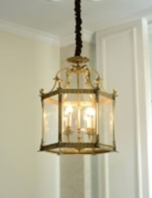 Brass & Glass Pendant Lamp (Large)